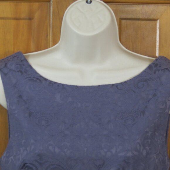 Lindy Bop Amethyst Sheath Dress Lined Quiet Luxury Sleeveless Bow Size 6 - Picture 4 of 9